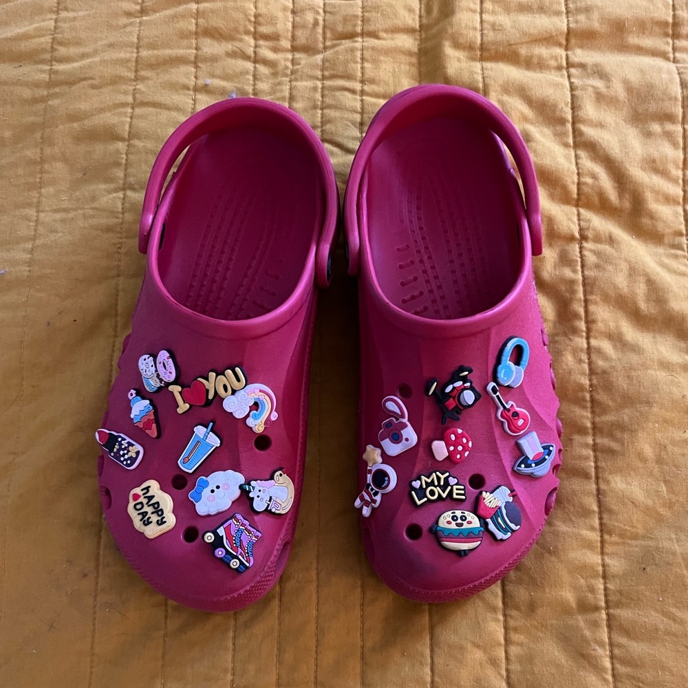 Red Crocs with Jibbitz - Picture 2 of 5